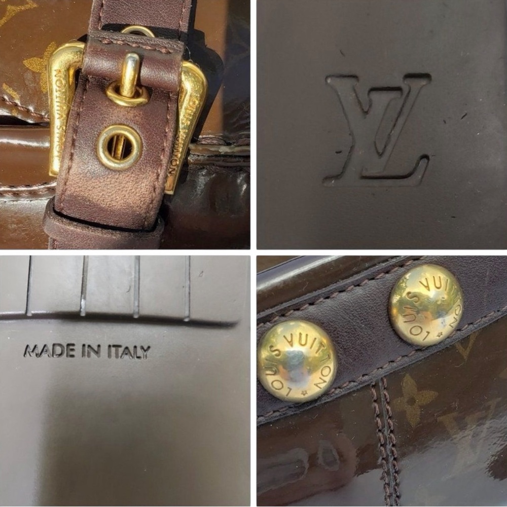 Louis Vuitton Mini Lin Monogram Patent Loafers Brown EU 41 Designer Buckle Shoes - Picture 11 of 16
